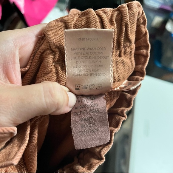 Amo Paperbag Pants Suntan Brown Rust Size 29 J - Picture 8 of 11